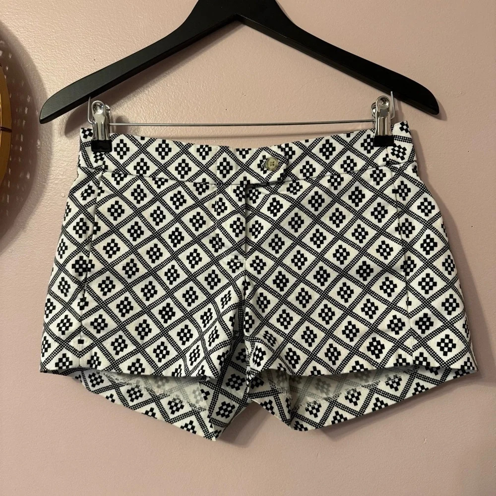 J Crew Geometric Print Chino Shorts Stretch  Women Size 0